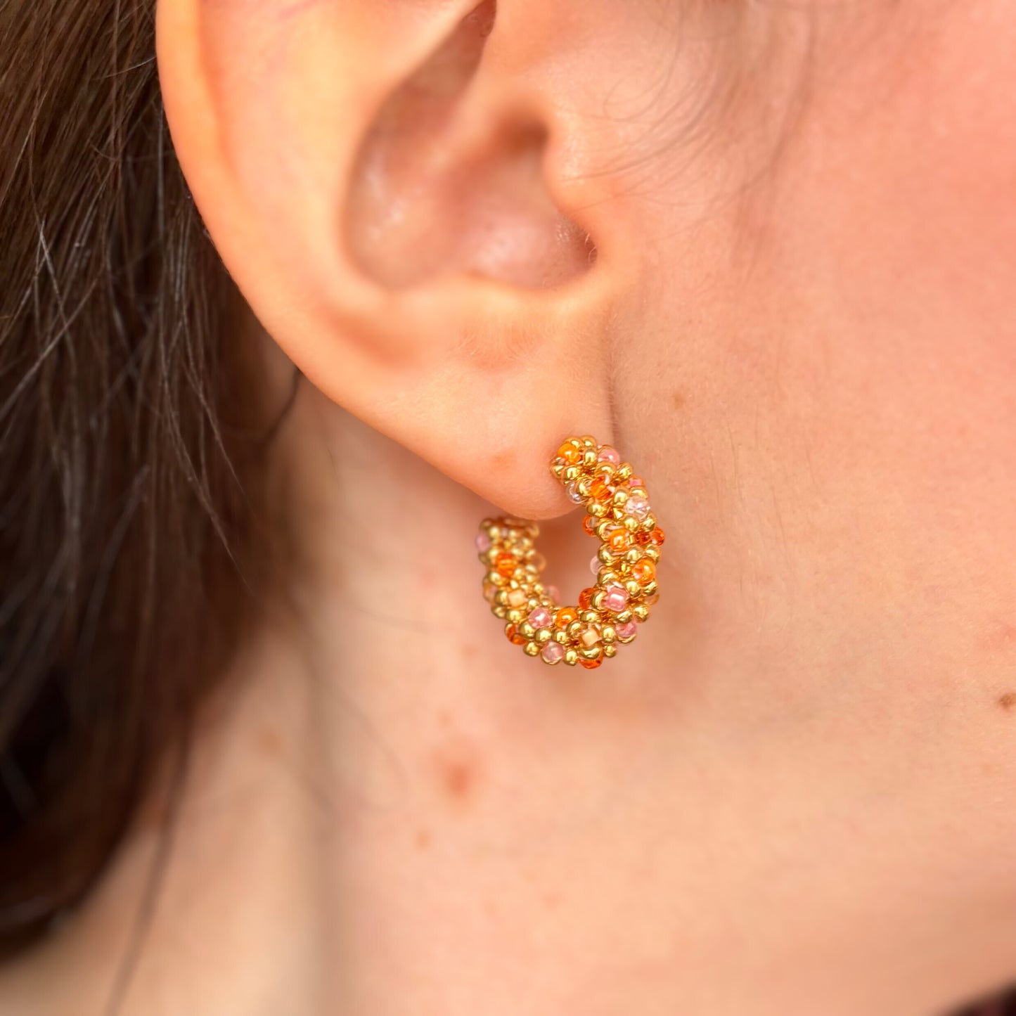 LA CROISETTE Hoop Earrings, grapefruit