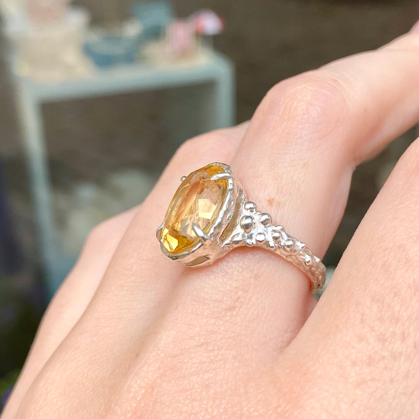 CITRUS SPLASH Ring, citrin, size 54