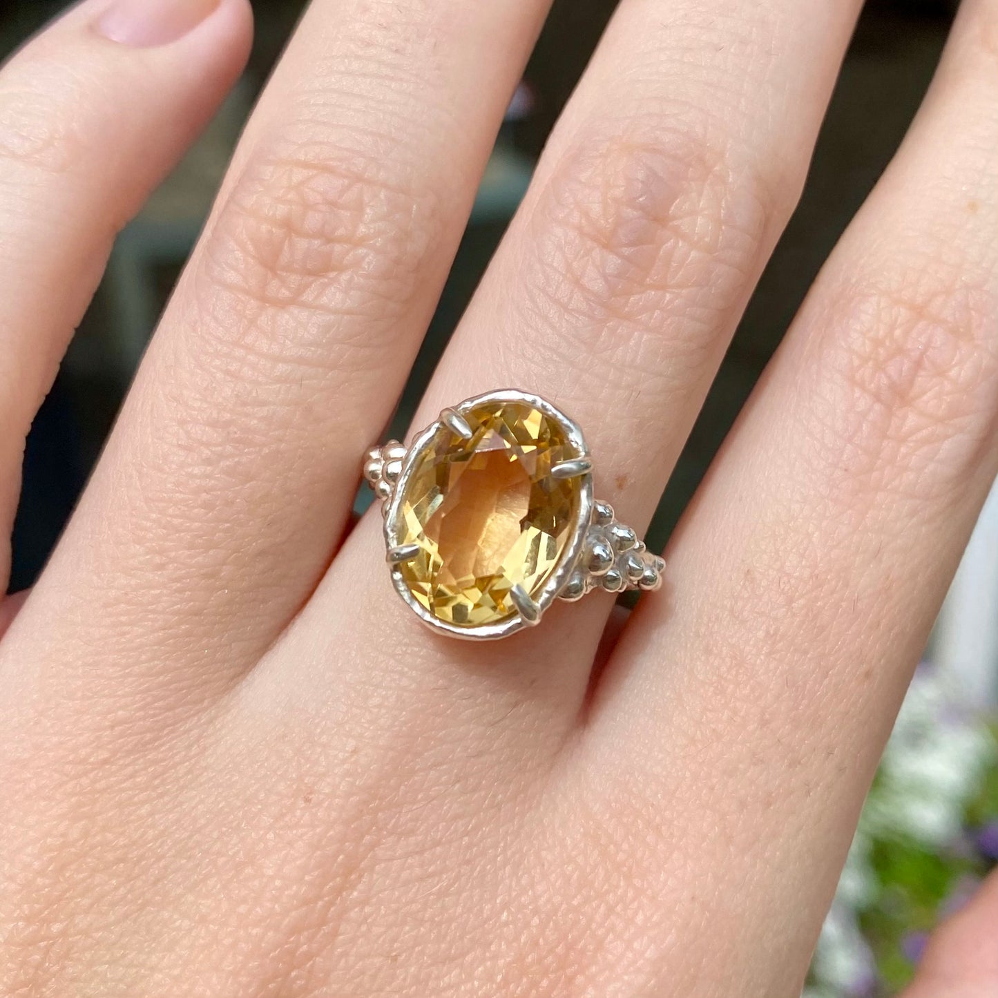 CITRUS SPLASH Ring, citrin, size 54