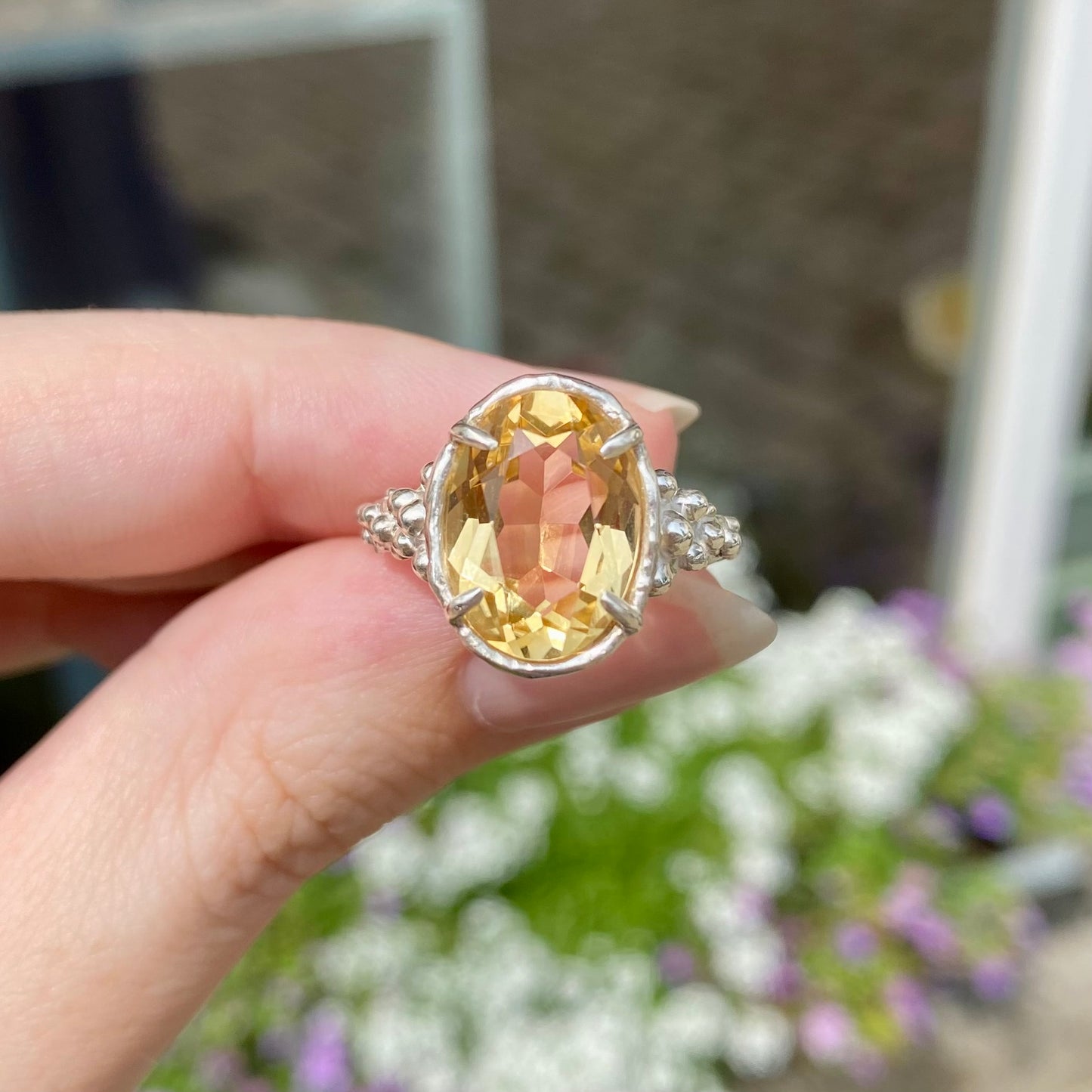 CITRUS SPLASH Ring, citrin, size 54