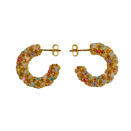 LA CROISETTE Hoop Earrings, macaron pastels