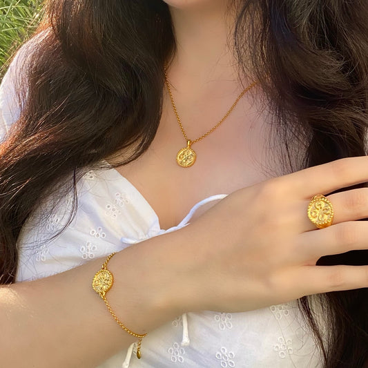 Moon jellyfish bracelet with champagne sapphires