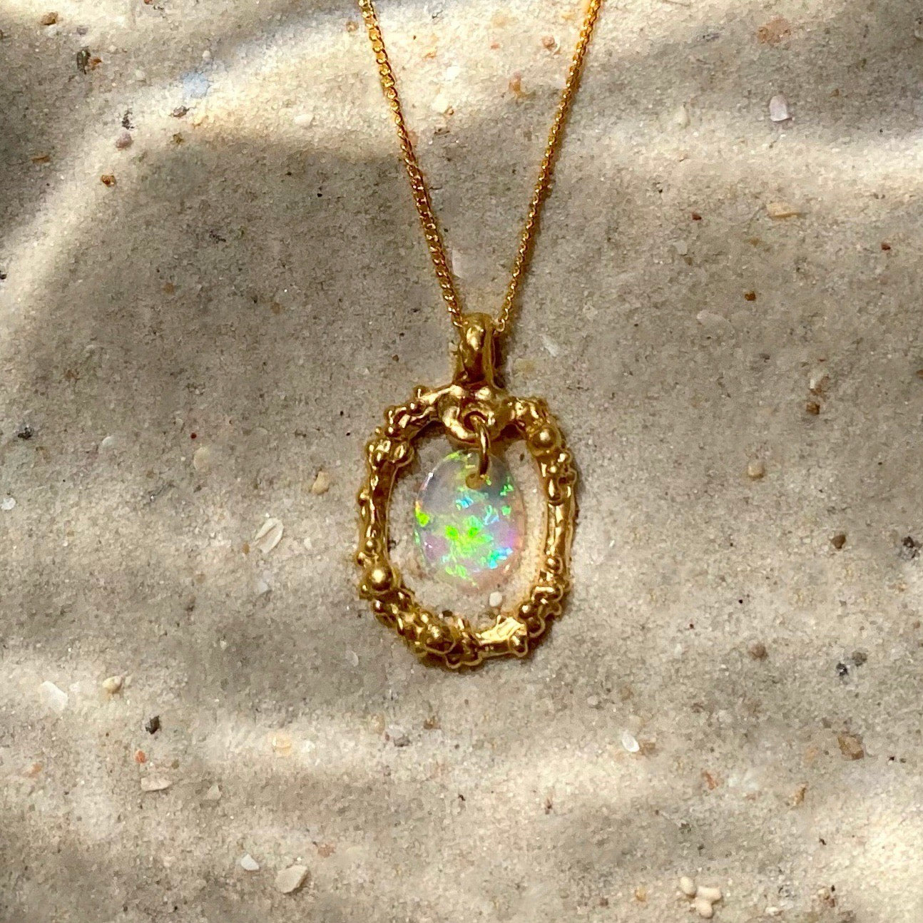 Ethiopian Opal necklace in 24k gold vermeil