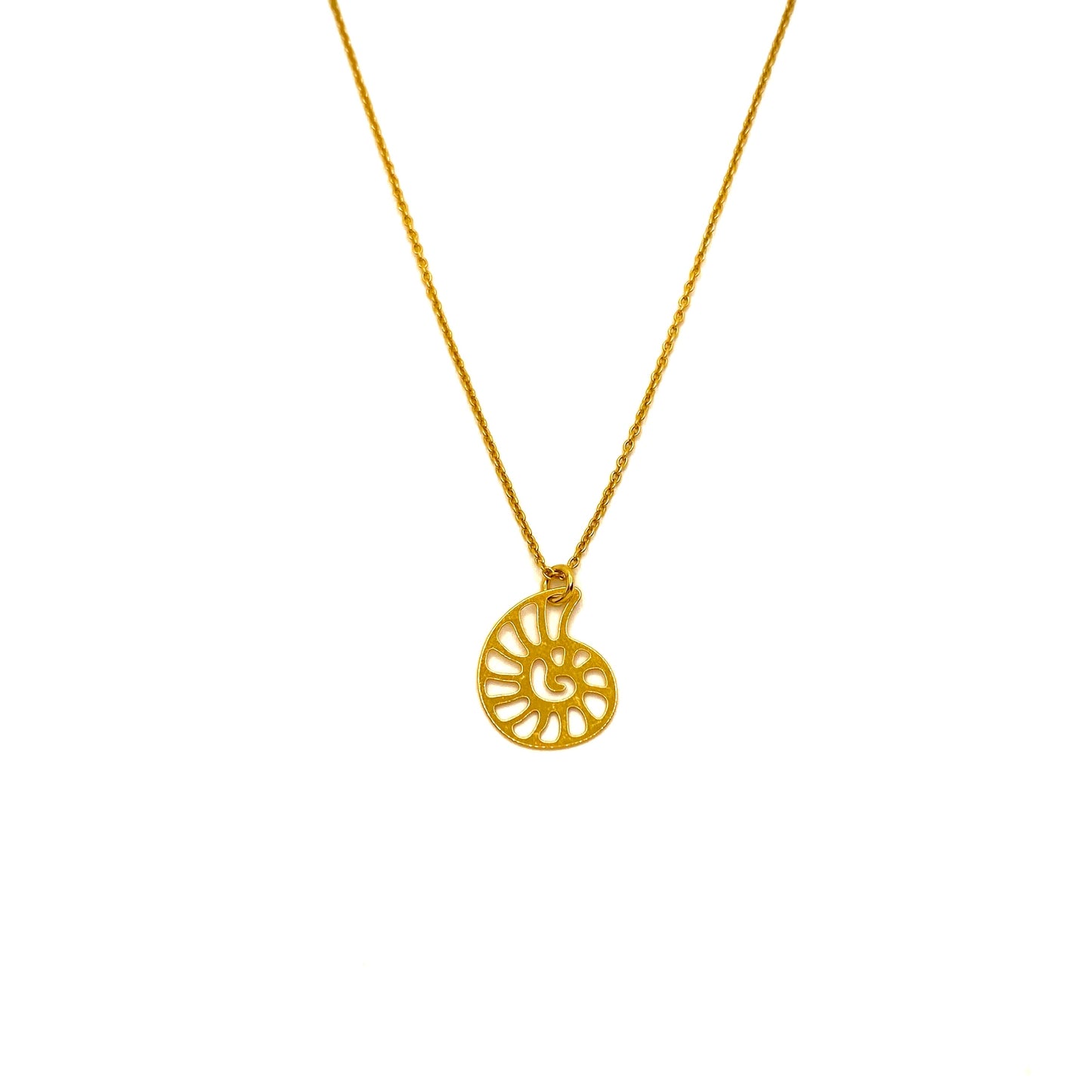 Gold nautilus shell necklace