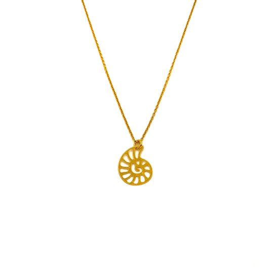 Gold nautilus shell necklace