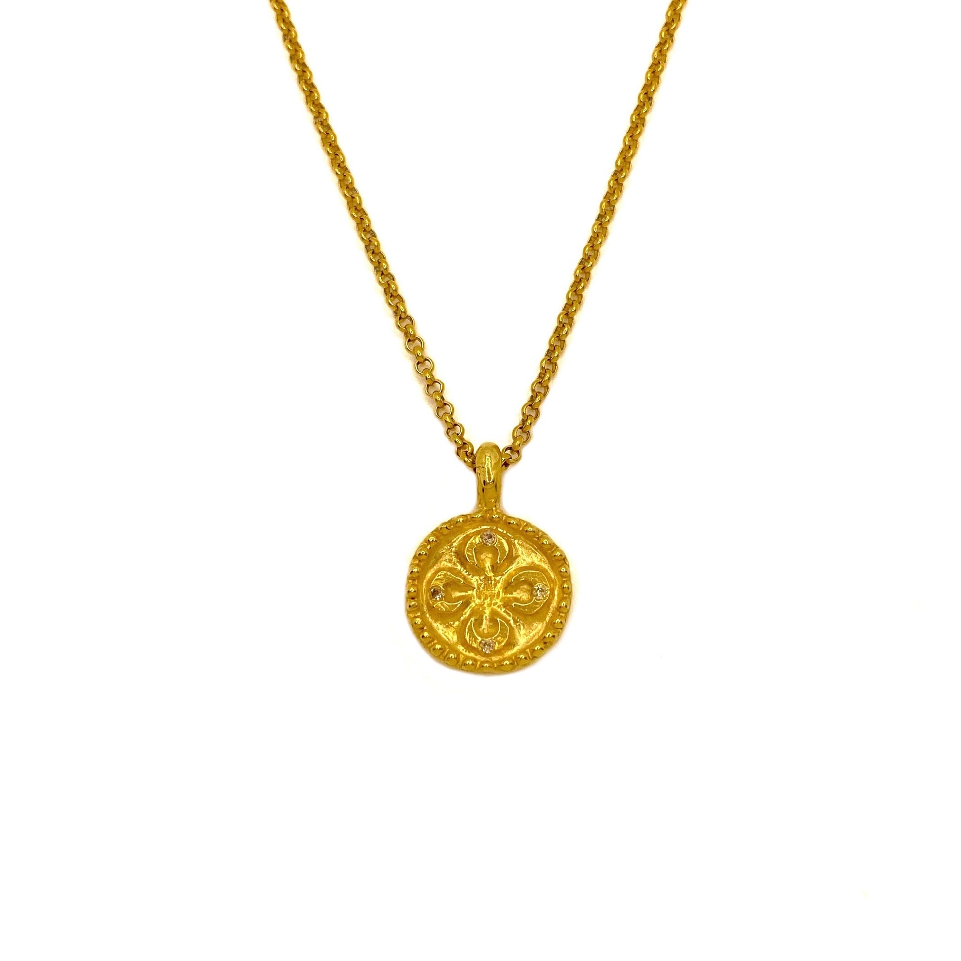 24k gold vermeil coin necklace
