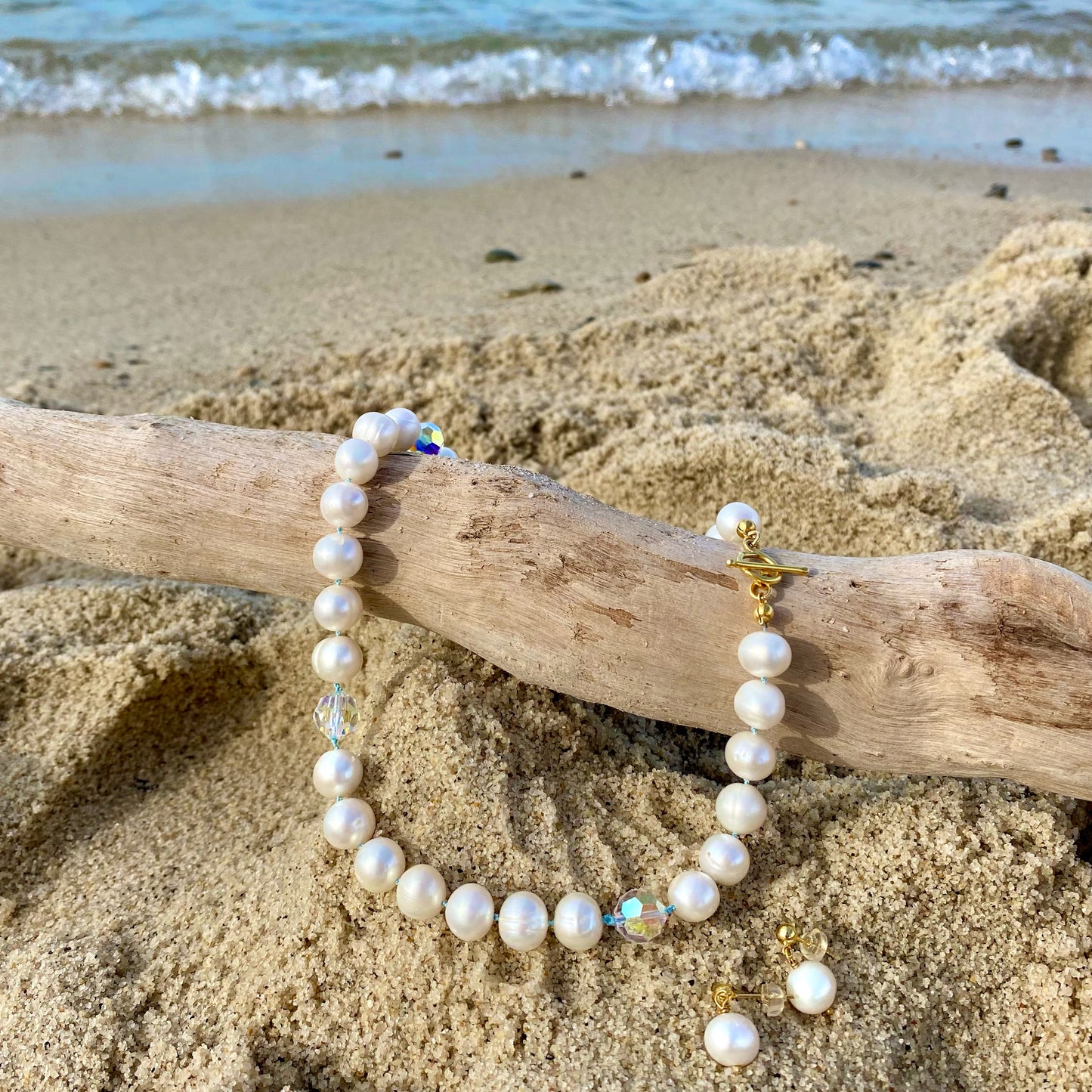 Cannes Pearl Collier, crystal blue