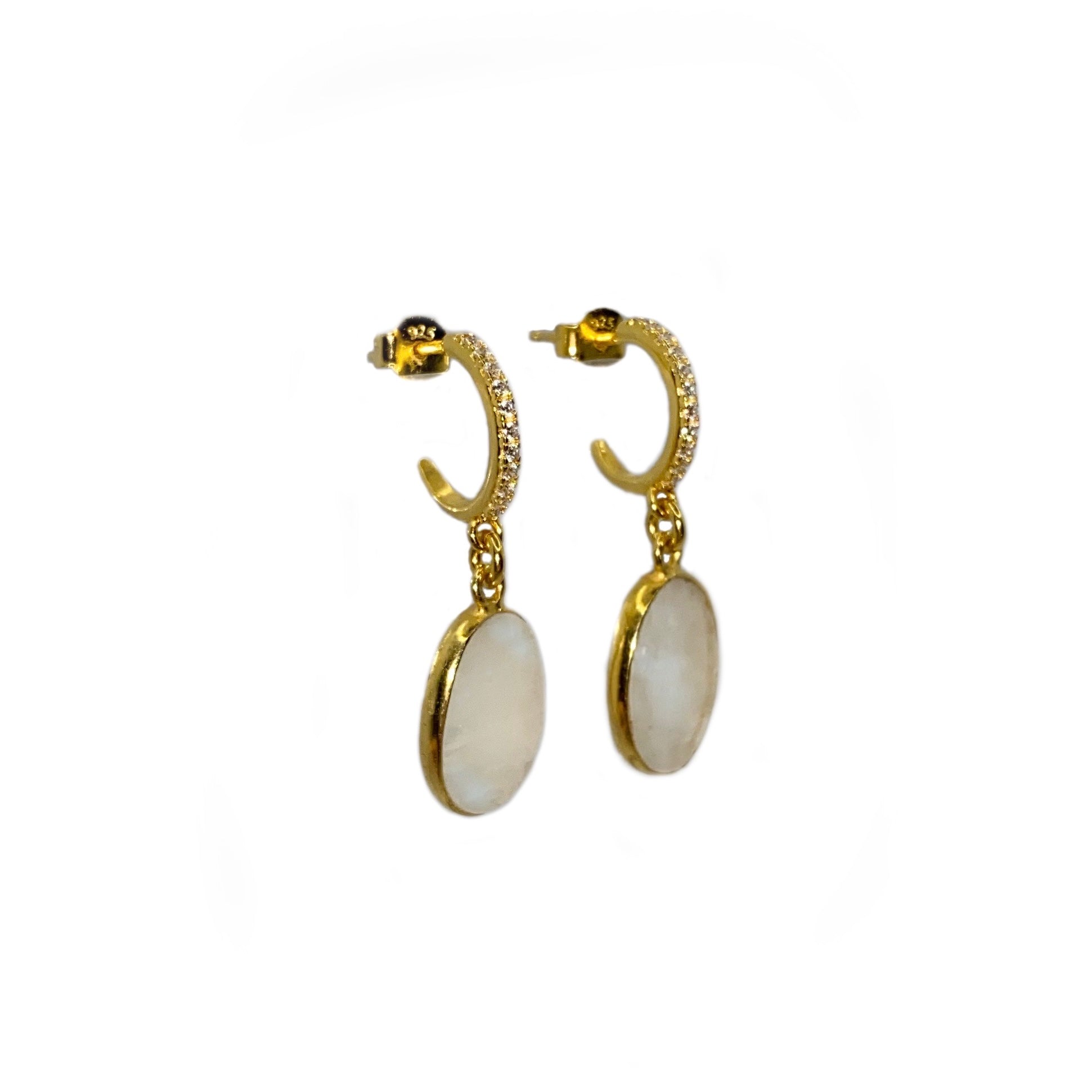 Gemstone earrings with moonstone
