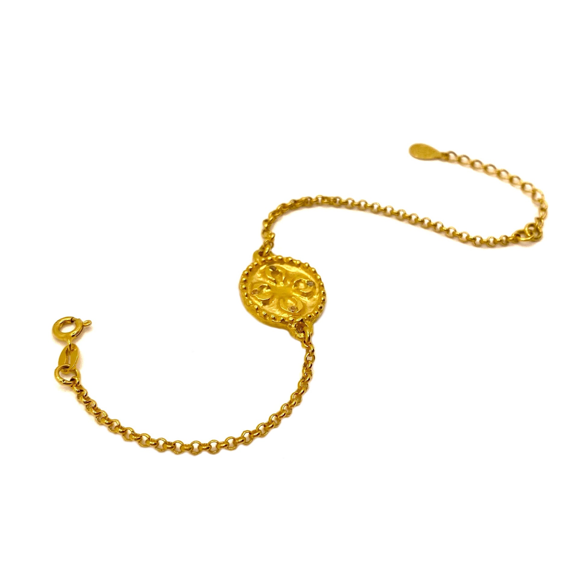 Jellyfish inspired gold coin bracelet