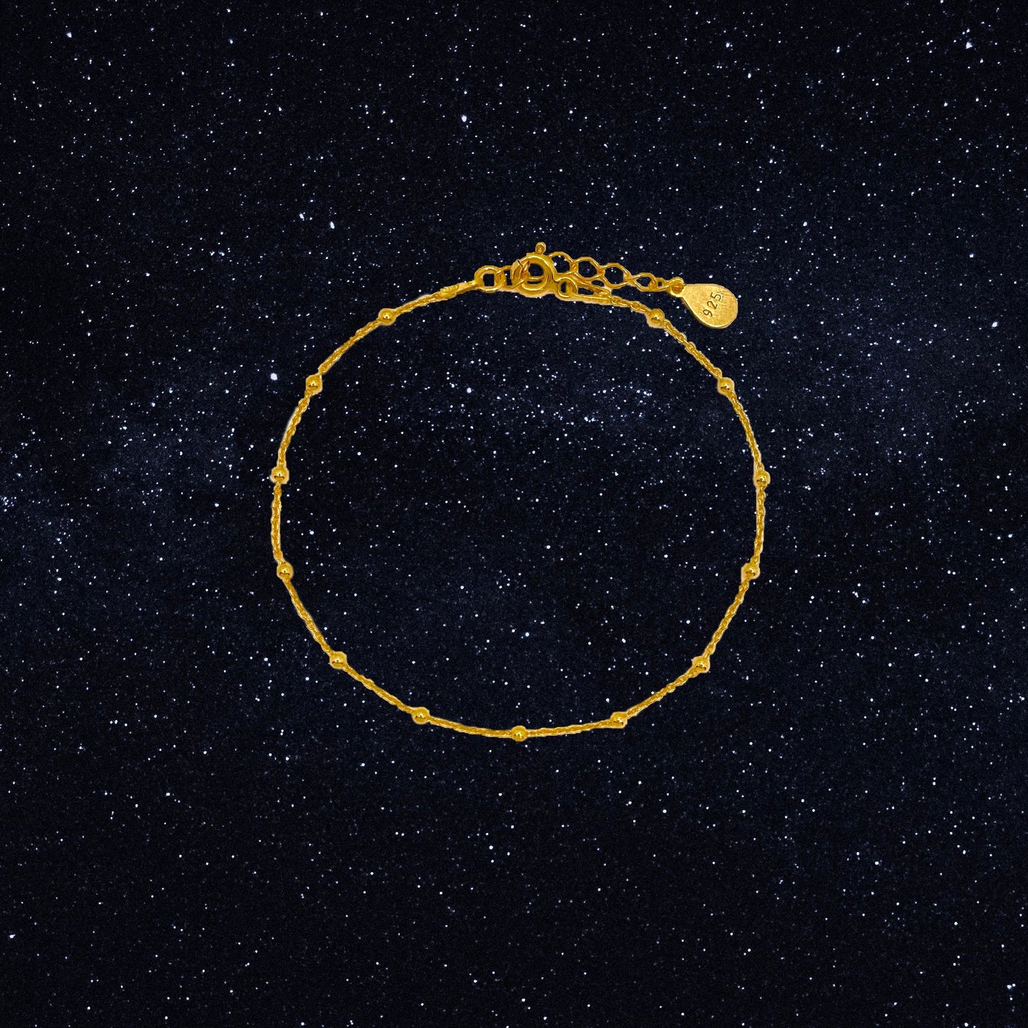 Dainty gold satellite bracelet