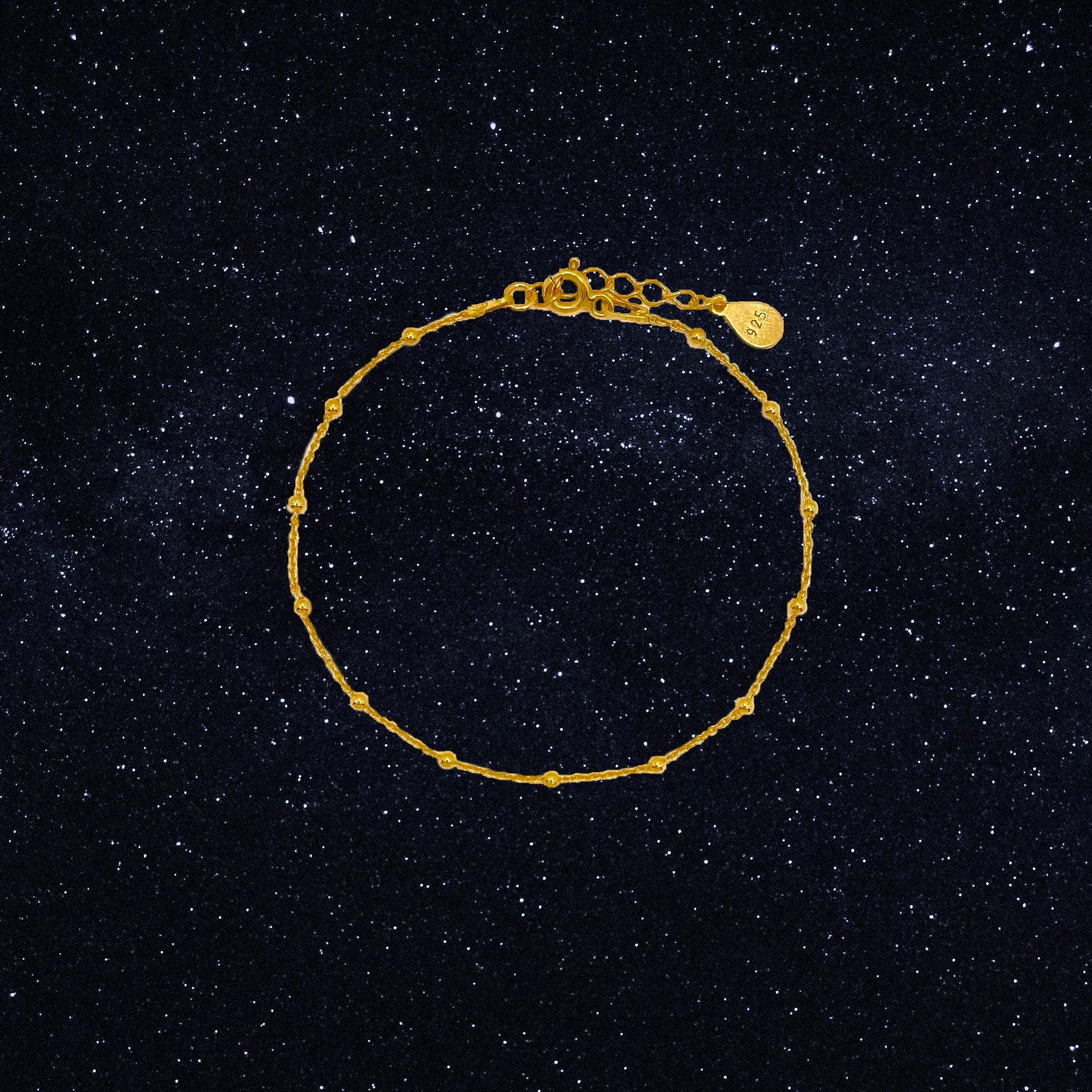 Dainty gold satellite bracelet