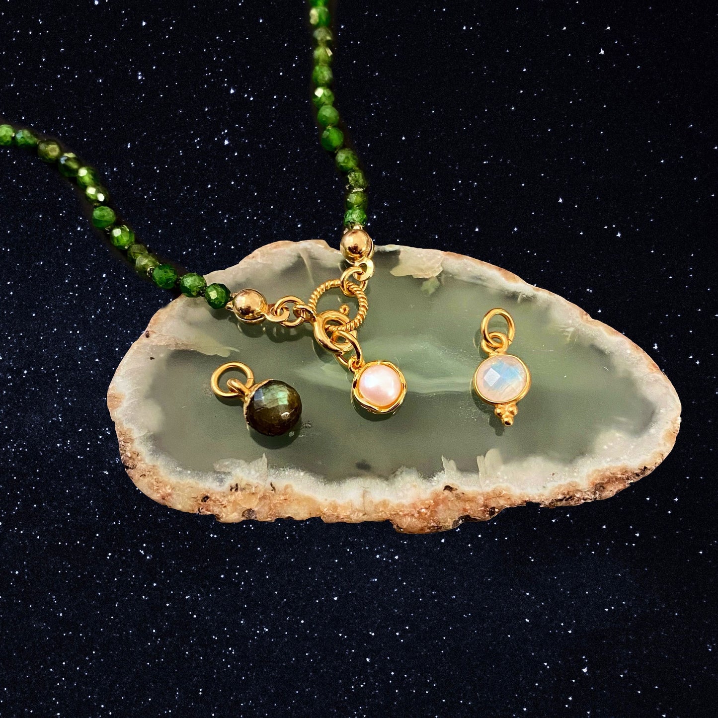 Chrome diopside necklace