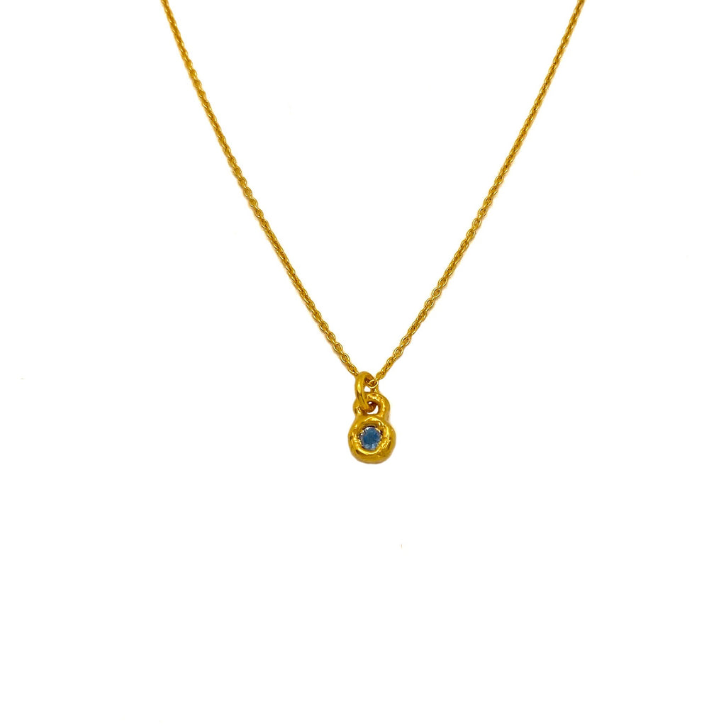 Dainty sapphire pendant necklace
