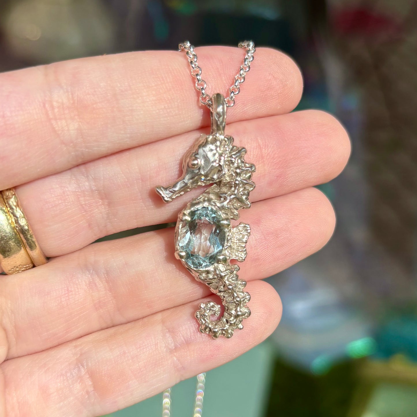 CHEVAL DE MER Necklace, aquamarine