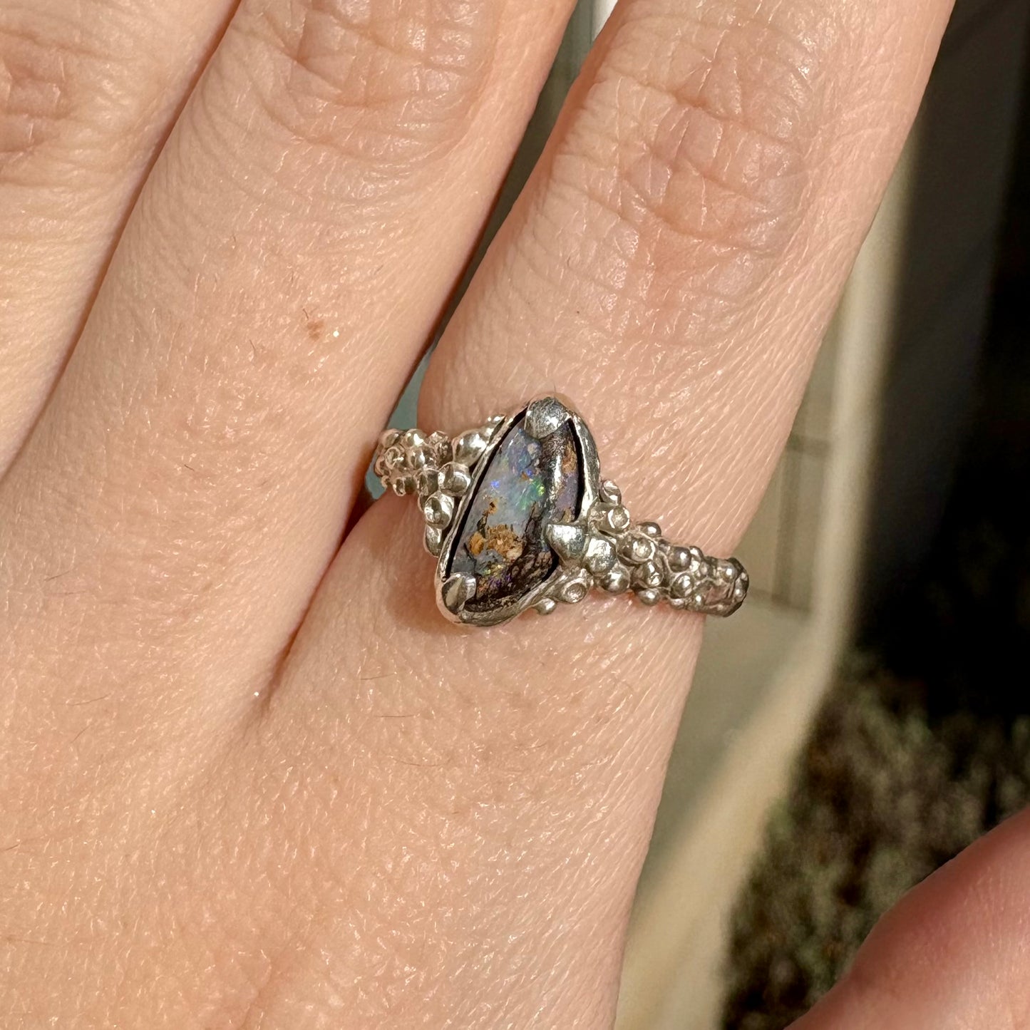BARNACLE Ring, Boulder Opal, size 54