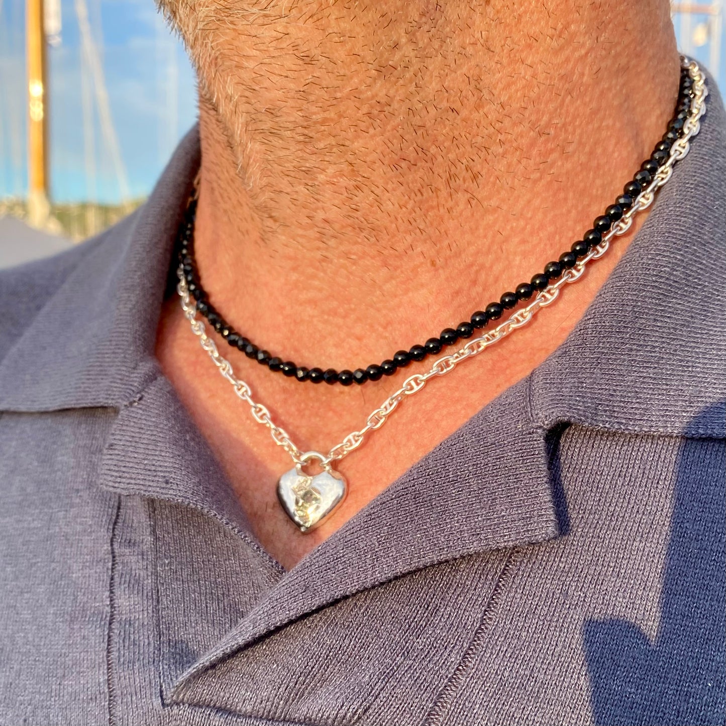 CŒUR RÉVÉLÉ Necklace, green sapphire