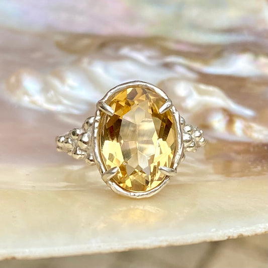 CITRUS SPLASH Ring, citrin, size 54