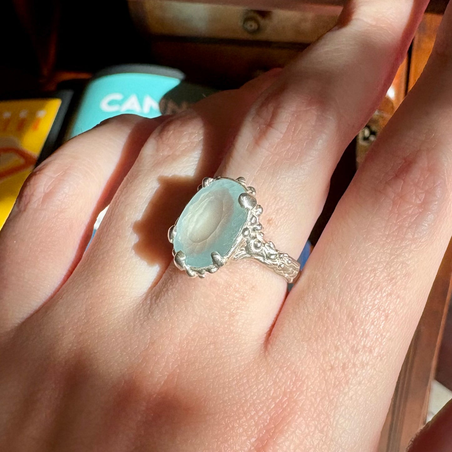TRÉSOR DE LA MER Ring, aquamarine, size 54