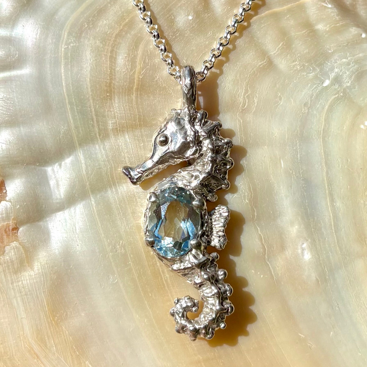 CHEVAL DE MER Necklace, aquamarine