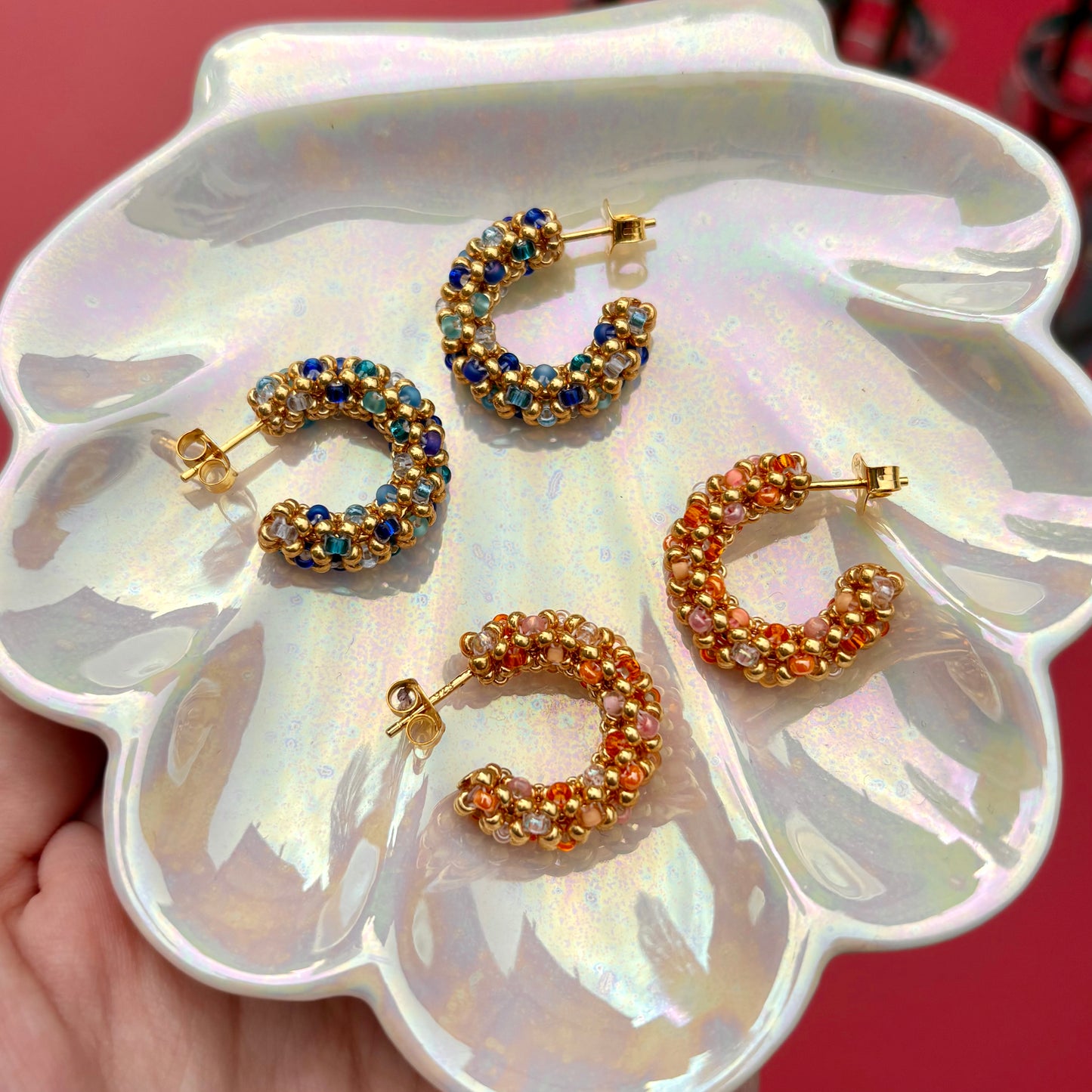 LA CROISETTE Hoop Earrings, grapefruit