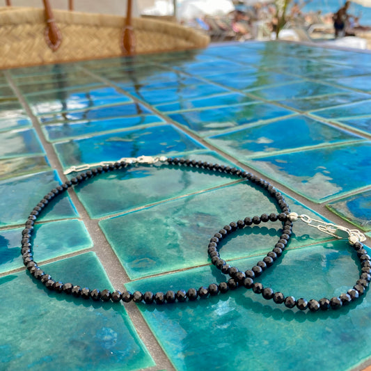 MIDNIGHT CURRENT Necklace, spinel & tourmaline