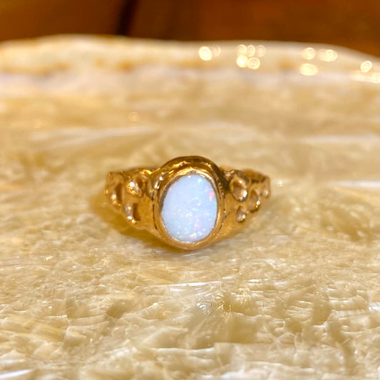 BUBBLE OPAL Ring, Australian opal, size 52