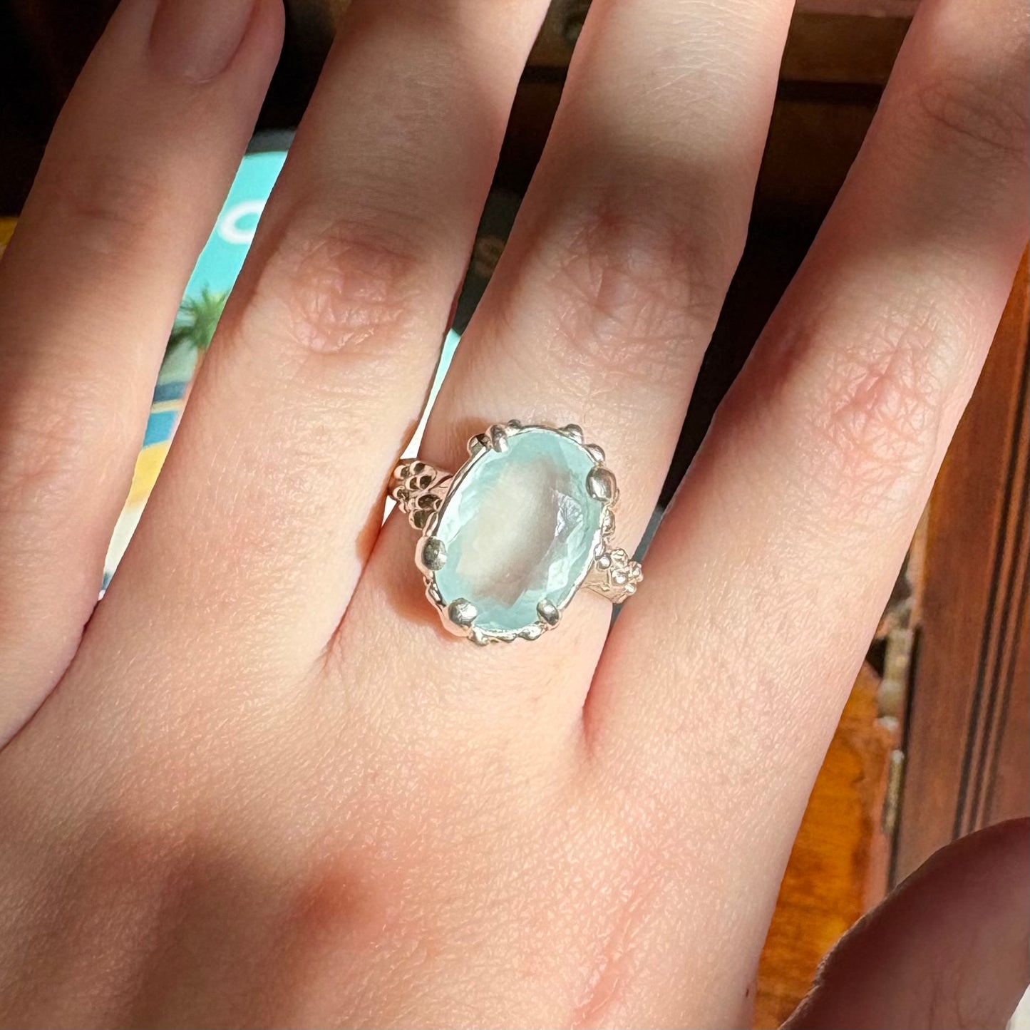 TRÉSOR DE LA MER Ring, aquamarine, size 54