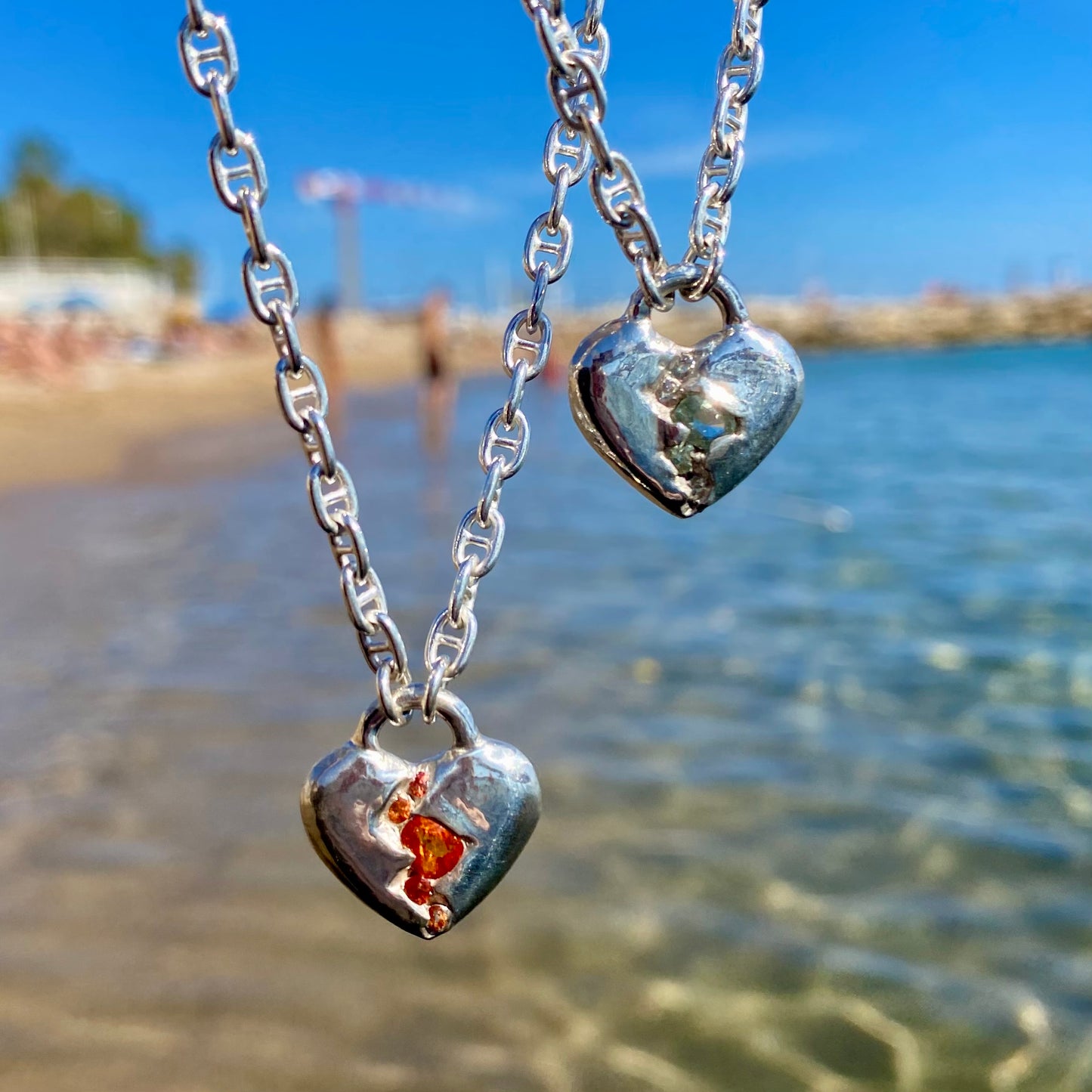 CŒUR RÉVÉLÉ Necklace, orange sapphire
