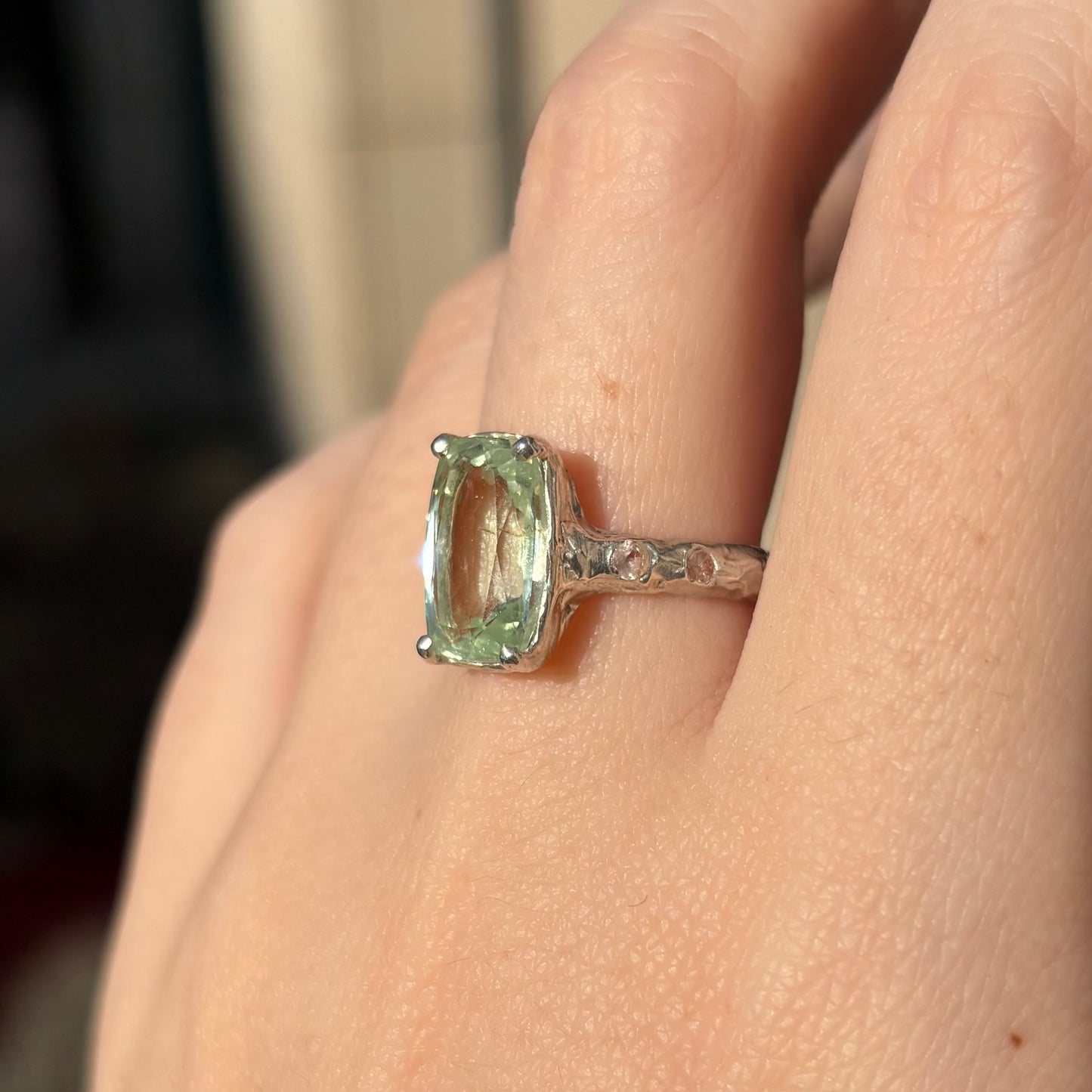 GREEN GATSBY Ring, beryl & sapphire, size 56