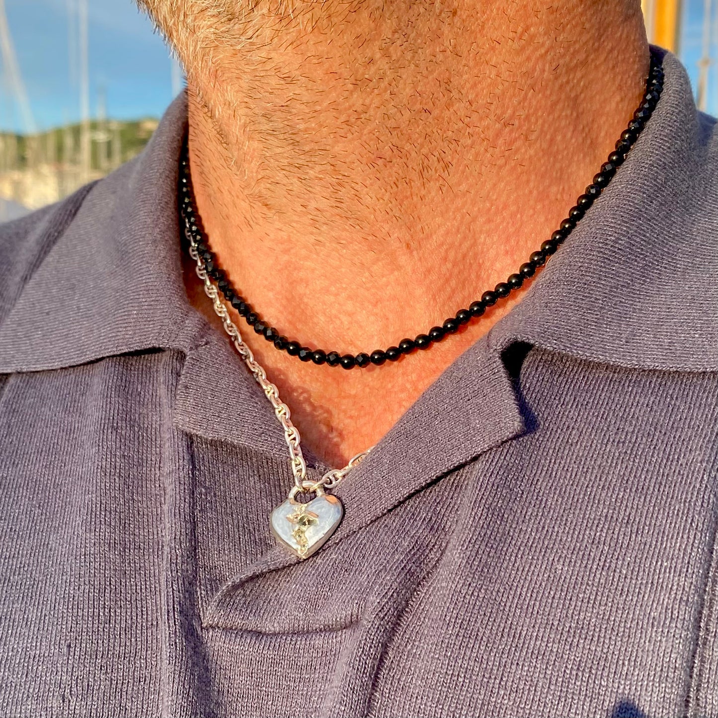 CŒUR RÉVÉLÉ Necklace, green sapphire