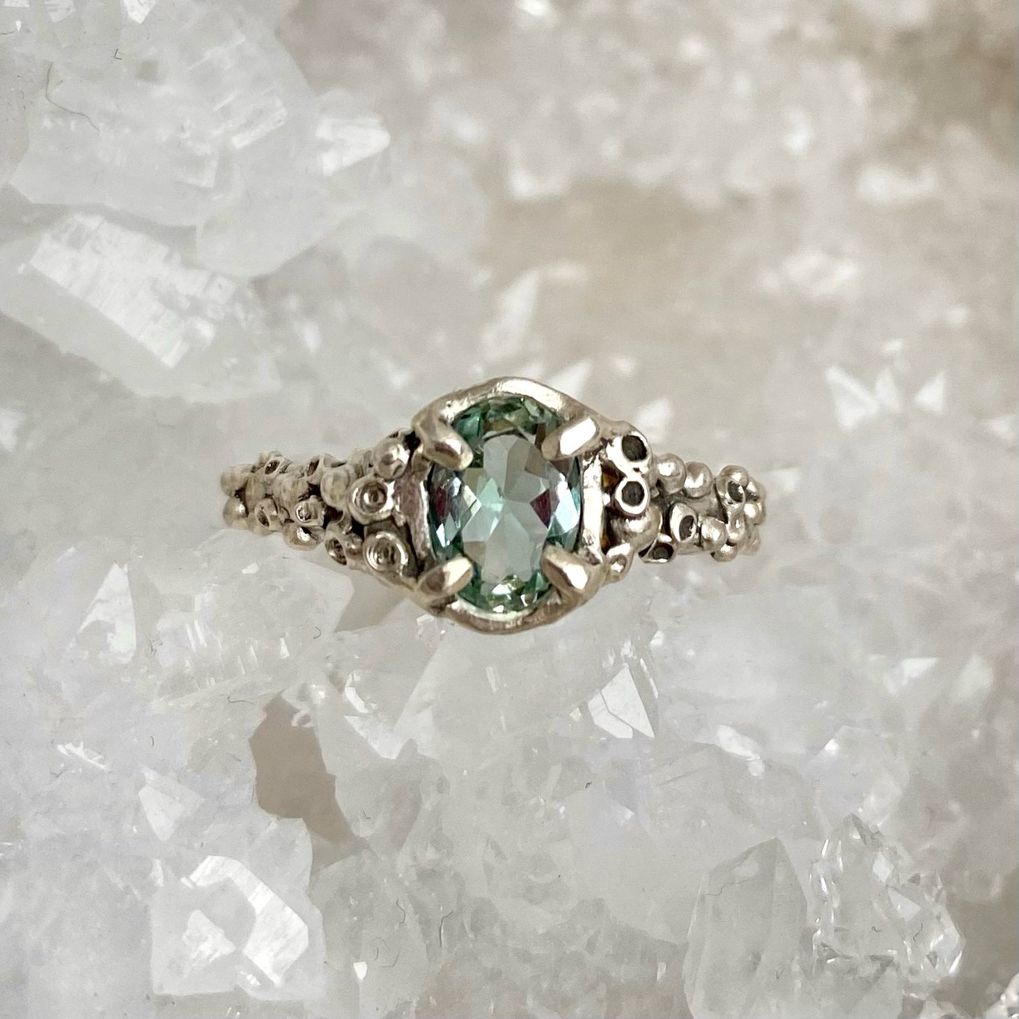 BARNACLE Ring, aquamarine, size 54