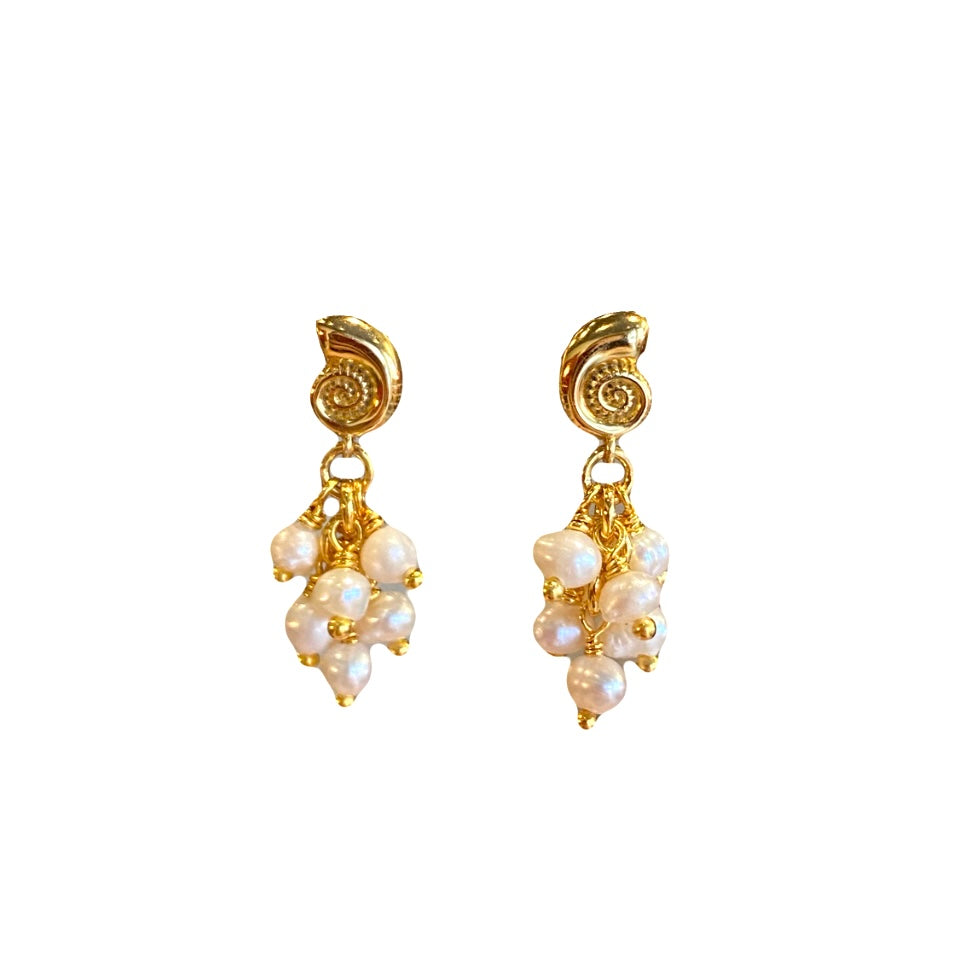 NAUTILUS Pearl Cluster Earrings