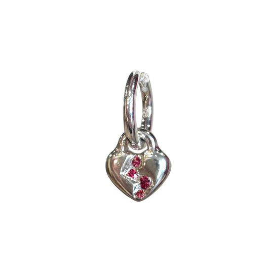 CŒUR RÉVÉLÉ Single Hoop Earring, red sapphire