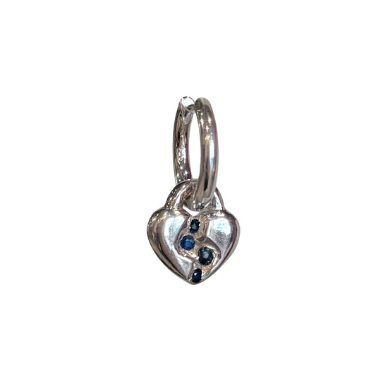 CŒUR RÉVÉLÉ Single Hoop Earring, blue sapphire