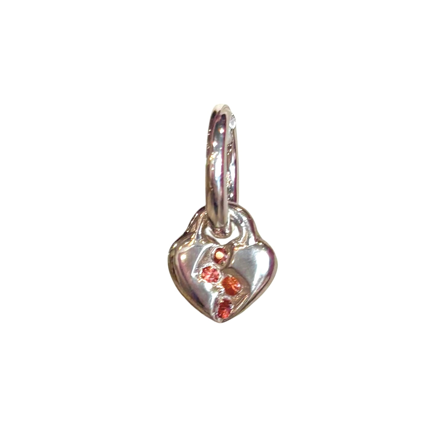 CŒUR RÉVÉLÉ Single Hoop Earring, orange sapphire