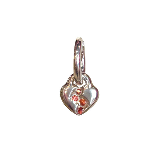 CŒUR RÉVÉLÉ Single Hoop Earring, orange sapphire