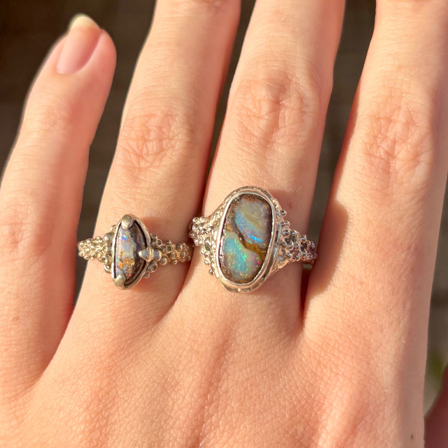 MERMAID LAGOON Ring, Boulder Opal & Sapphire