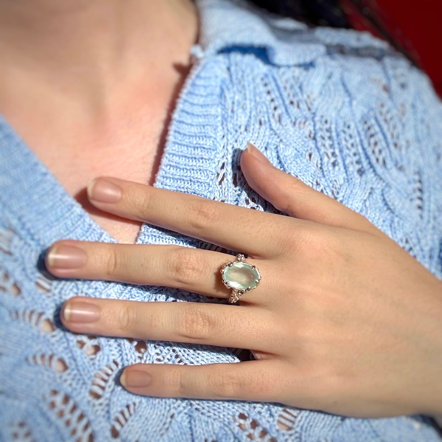 TRÉSOR DE LA MER Ring, aquamarine, size 54