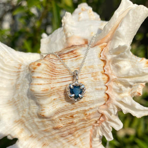 HEART OF THE OCEAN Necklace, blue sapphire