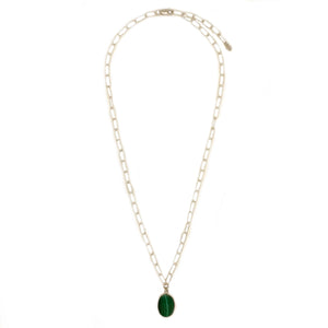 ABSINTHE Malachite Necklace, long, silver