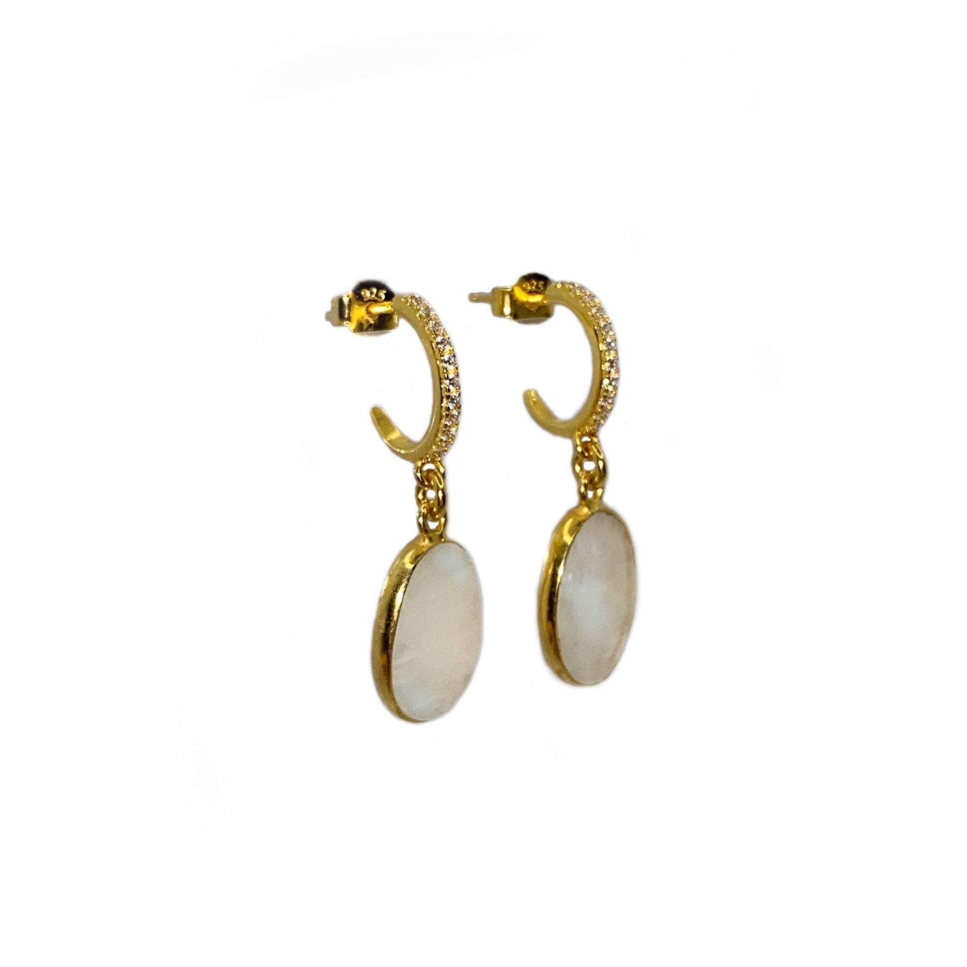 Gemstone earrings with moonstone 