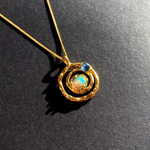 24k gold Galaxy Opal necklace 