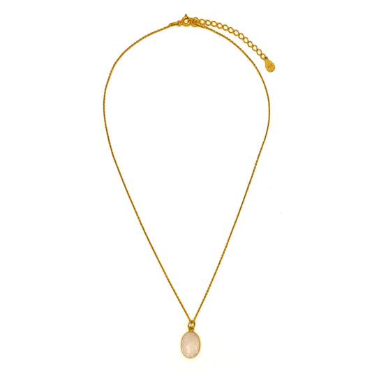 Gold moonstone necklace, moonstone pendant