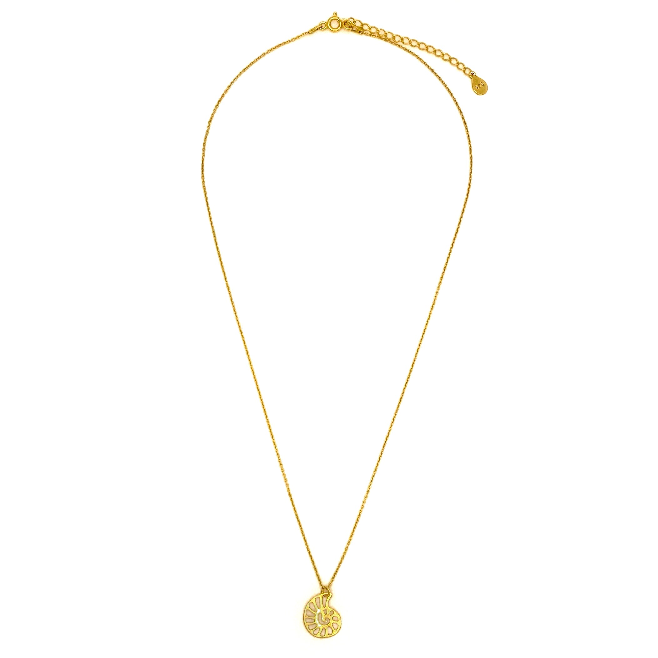 Nautilus necklace 24k gold plated 