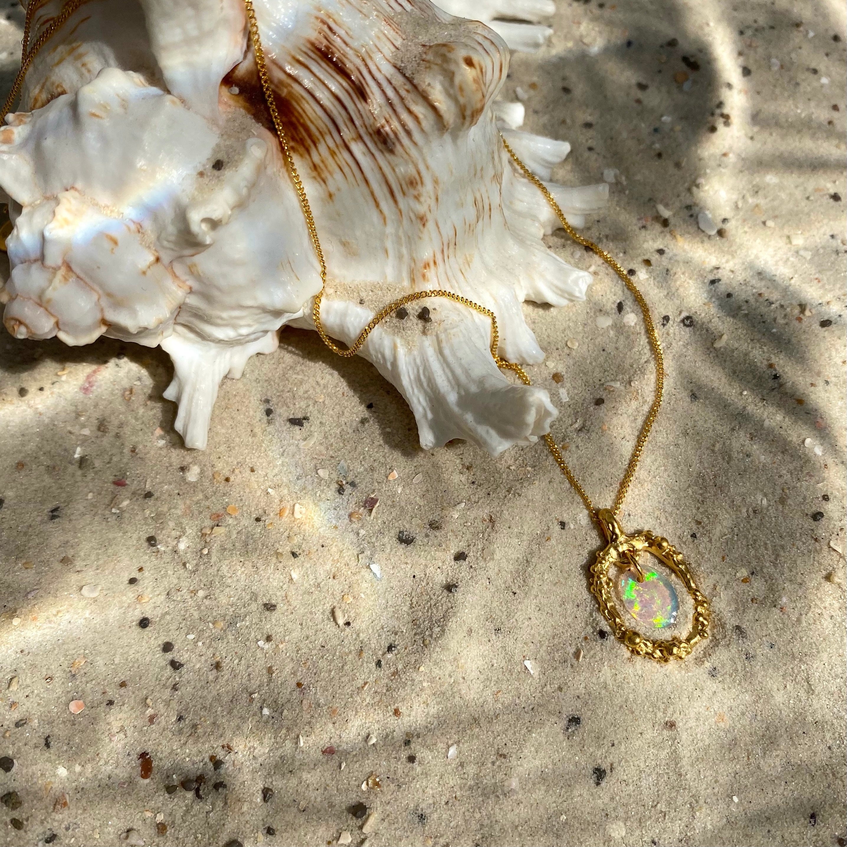 La Mer necklace with Ethiopian Opal pendant